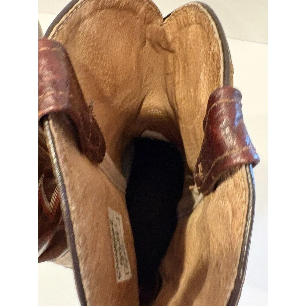 Double H 3690 Roper Work Boots Men’s 9.5D Steel Toe Brown USA Made Oil Resistant